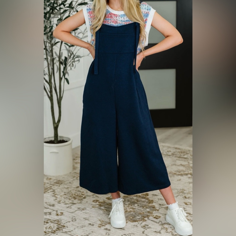 NWT SEE AND BE SEEN Women’s SUIT YOURSELF ADJ STRAP JUMPSUIT IN NAVY, Size 2X